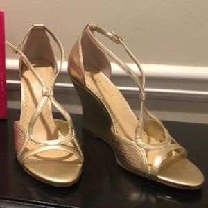 Lilly Pulitzer Gold Wedge Dress Shoes / Heels